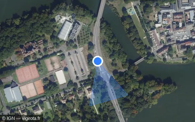 Vue satellite de l'emplacement du radar tourelle à Meulan-en-Yvelines