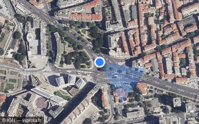 Vue satellite de l'emplacement du radar de feu rouge à Toulon