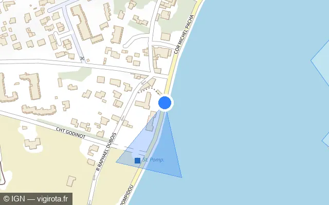 Vue plan de l'emplacement du radar tourelle à La Seyne-sur-Mer