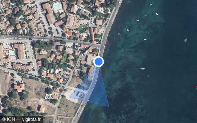 Vue satellite de l'emplacement du radar tourelle à La Seyne-sur-Mer