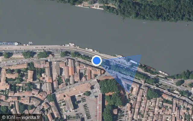 Vue satellite de l'emplacement du radar de feu rouge à Avignon