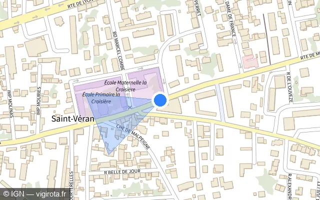 Vue plan de l'emplacement du radar de feu rouge à Avignon