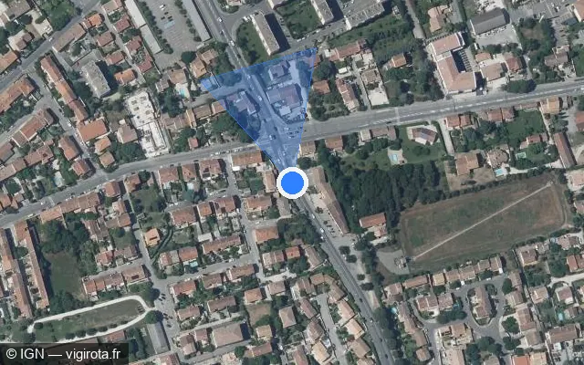 Vue satellite de l'emplacement du radar de feu rouge à Cavaillon