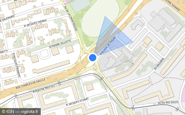 Vue plan de l'emplacement du radar tourelle à Avignon