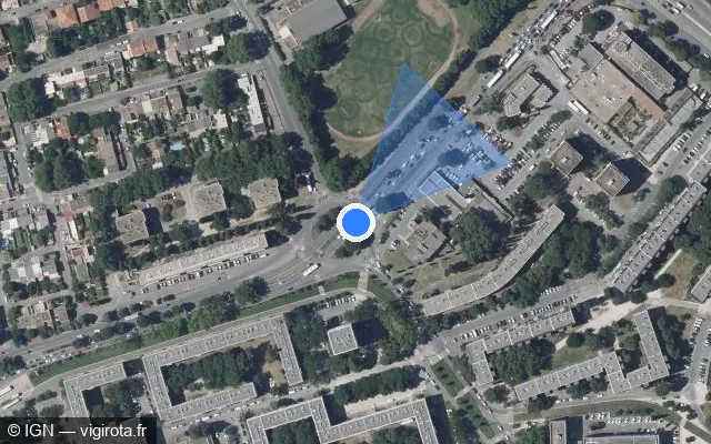 Vue satellite de l'emplacement du radar tourelle à Avignon