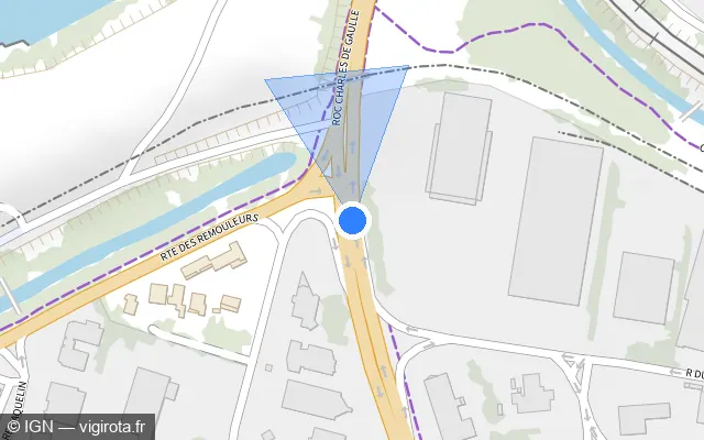 Vue plan de l'emplacement du radar tourelle à Les Angles