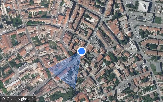 Vue satellite de l'emplacement du radar tourelle à Cavaillon