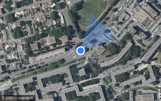 Vue satellite de l'emplacement du radar tourelle à Avignon
