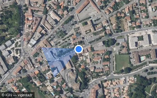 Vue satellite de l'emplacement du radar tourelle à Le Pontet