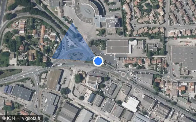 Vue satellite de l'emplacement du radar tourelle à Avignon