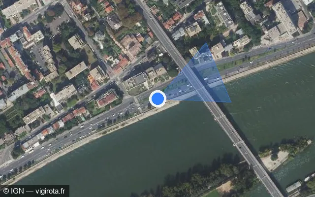 Vue satellite de l'emplacement du radar tourelle à Levallois-Perret