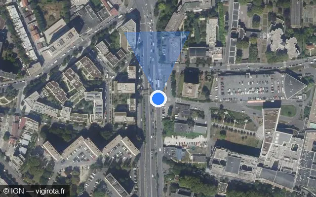 Vue satellite de l'emplacement du radar tourelle à Saint-Denis
