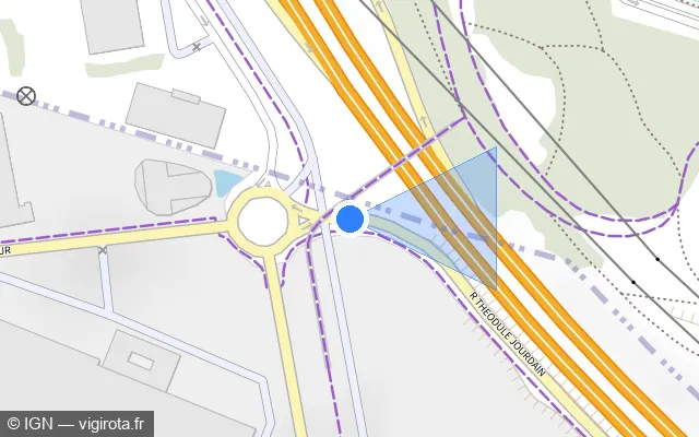 Vue plan de l'emplacement du radar urbain à Créteil
