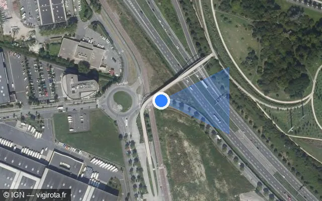 Vue satellite de l'emplacement du radar urbain à Créteil