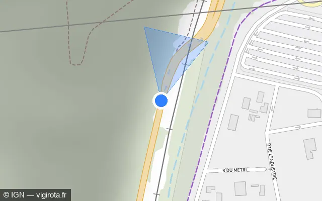 Vue plan de l'emplacement du radar de passage à niveau à Cruas