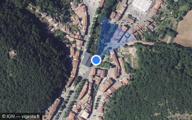Vue satellite de l'emplacement du radar de feu rouge à Lavelanet