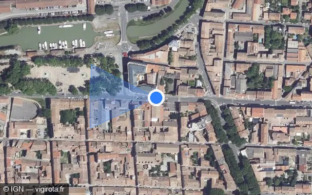 Vue satellite de l'emplacement du radar de feu rouge à Carcassonne