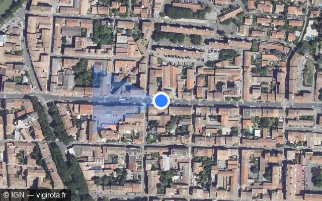 Vue satellite de l'emplacement du radar de feu rouge à Carcassonne