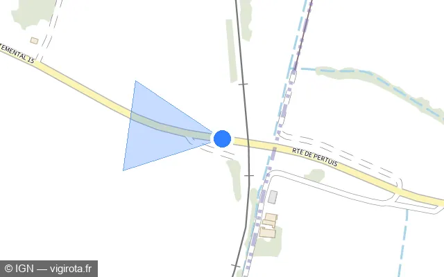 Vue plan de l'emplacement du radar de passage à niveau à Meyrargues