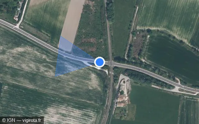 Vue satellite de l'emplacement du radar de passage à niveau à Meyrargues