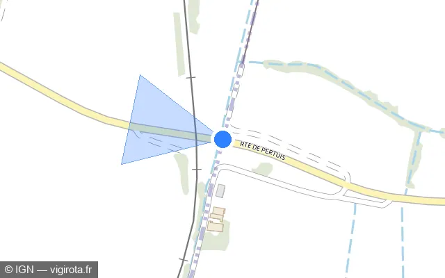 Vue plan de l'emplacement du radar de passage à niveau à Meyrargues