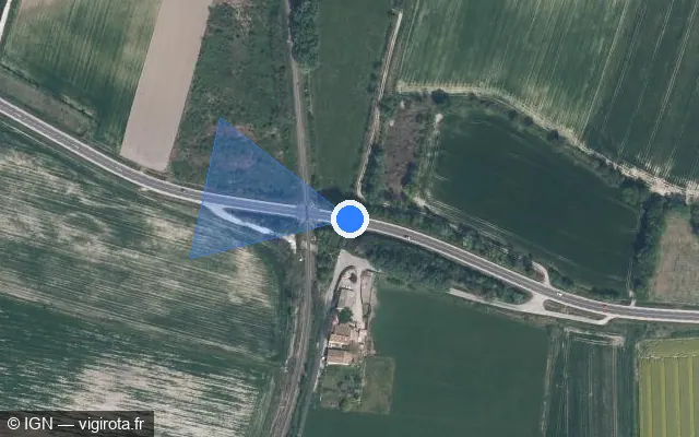 Vue satellite de l'emplacement du radar de passage à niveau à Meyrargues