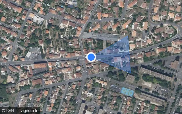 Vue satellite de l'emplacement du radar de feu rouge à L'Isle-d'Espagnac