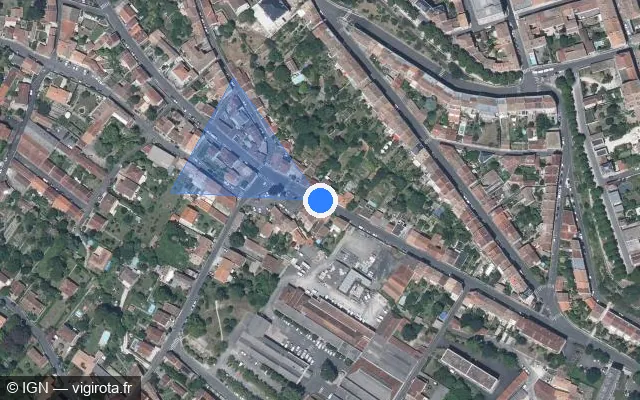 Vue satellite de l'emplacement du radar de feu rouge à Angoulême