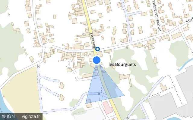 Vue plan de l'emplacement du radar de feu rouge à Gond-Pontouvre