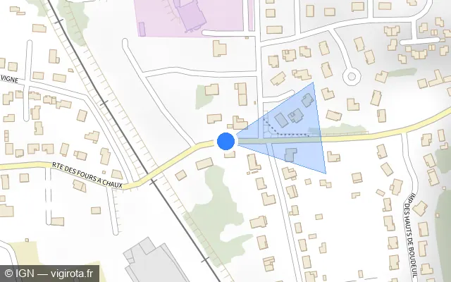 Vue plan de l'emplacement du radar de feu rouge à Gond-Pontouvre
