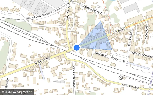 Vue plan de l'emplacement du radar de feu rouge à Ruelle-sur-Touvre