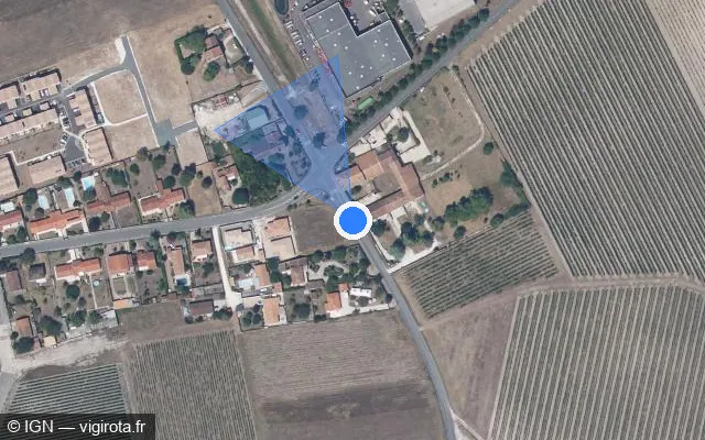 Vue satellite de l'emplacement du radar de feu rouge à Châteaubernard