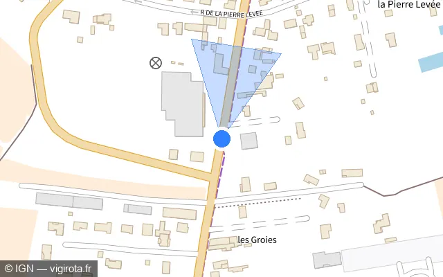 Vue plan de l'emplacement du radar de feu rouge à Châteaubernard