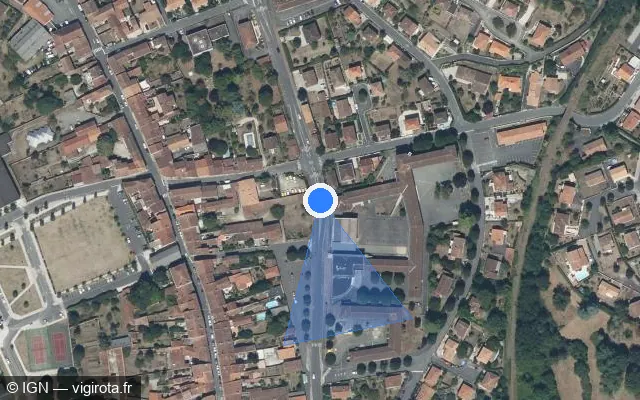 Vue satellite de l'emplacement du radar de feu rouge à La Rochefoucauld-en-Angoumois