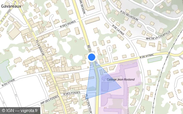 Vue plan de l'emplacement du radar de feu rouge à La Rochefoucauld-en-Angoumois