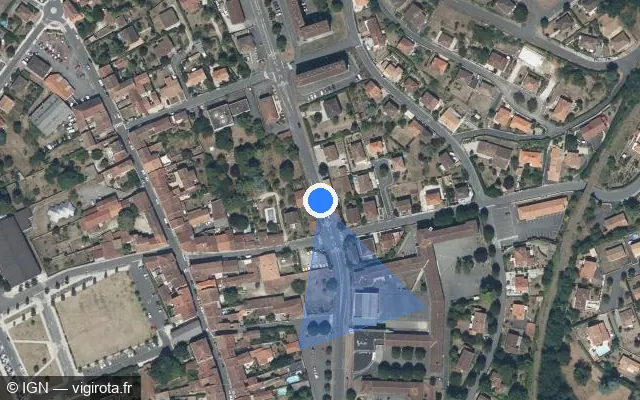 Vue satellite de l'emplacement du radar de feu rouge à La Rochefoucauld-en-Angoumois