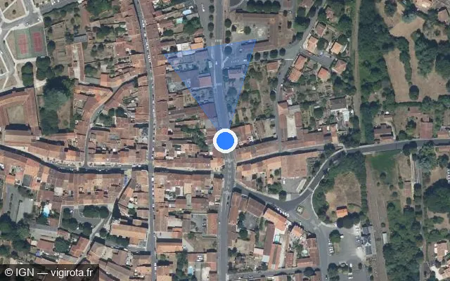 Vue satellite de l'emplacement du radar de feu rouge à La Rochefoucauld-en-Angoumois