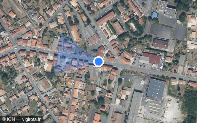 Vue satellite de l'emplacement du radar de feu rouge à Terres-de-Haute-Charente