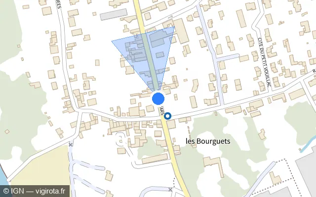 Vue plan de l'emplacement du radar de feu rouge à Gond-Pontouvre