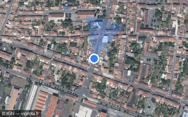 Vue satellite de l'emplacement du radar de feu rouge à Angoulême