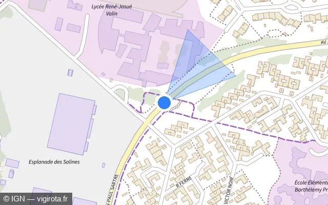 Vue plan de l'emplacement du radar de feu rouge à Aytré
