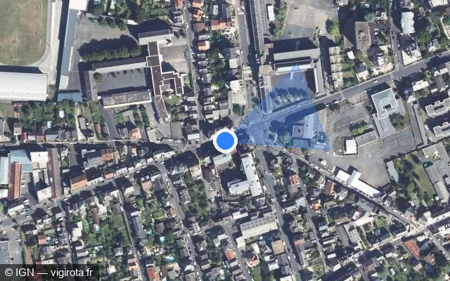 Vue satellite de l'emplacement du radar de feu rouge à Brive-la-Gaillarde