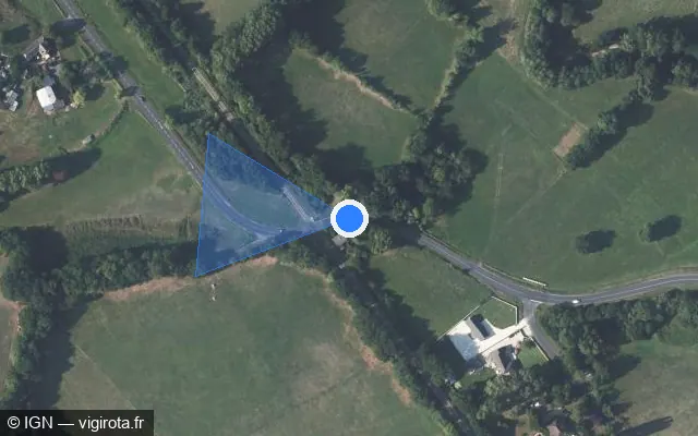 Vue satellite de l'emplacement du radar de passage à niveau à Saint-Aulaire
