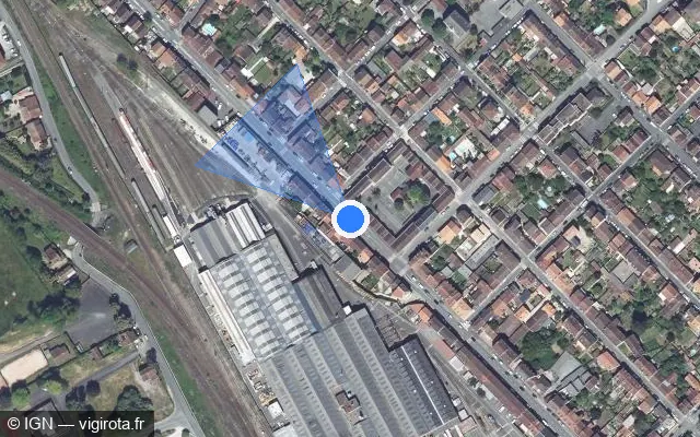 Vue satellite de l'emplacement du radar de feu rouge à Périgueux