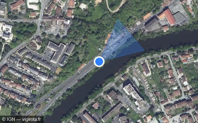Vue satellite de l'emplacement du radar de feu rouge à Périgueux