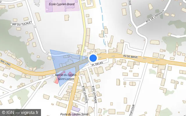 Vue plan de l'emplacement du radar de feu rouge à Le Lardin-Saint-Lazare