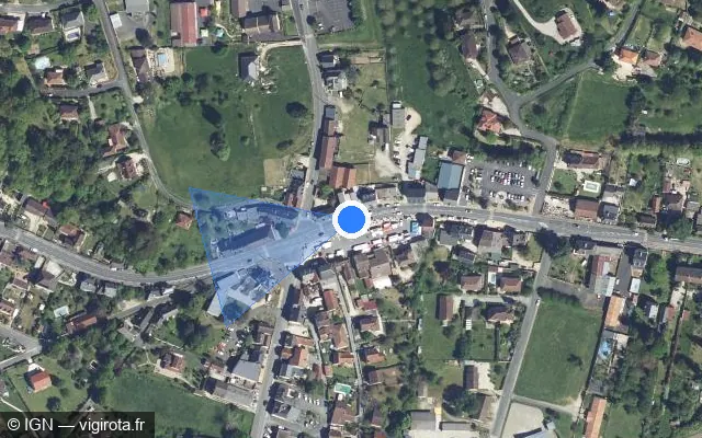 Vue satellite de l'emplacement du radar de feu rouge à Le Lardin-Saint-Lazare
