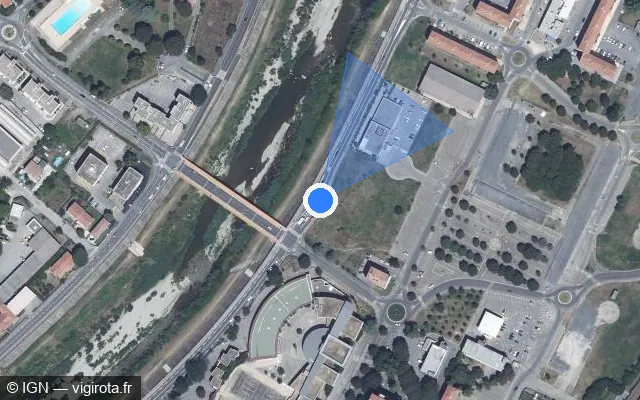 Vue satellite de l'emplacement du radar de feu rouge à Alès