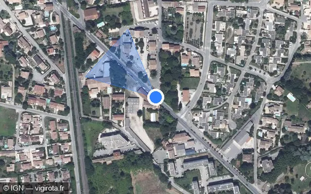 Vue satellite de l'emplacement du radar de feu rouge à Pont-Saint-Esprit