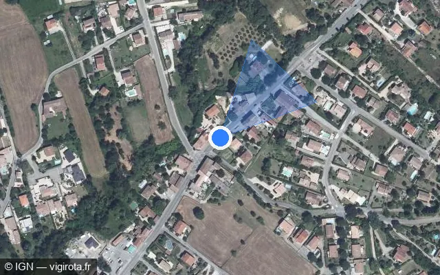 Vue satellite de l'emplacement du radar de feu rouge à Saint-Martin-de-Valgalgues
